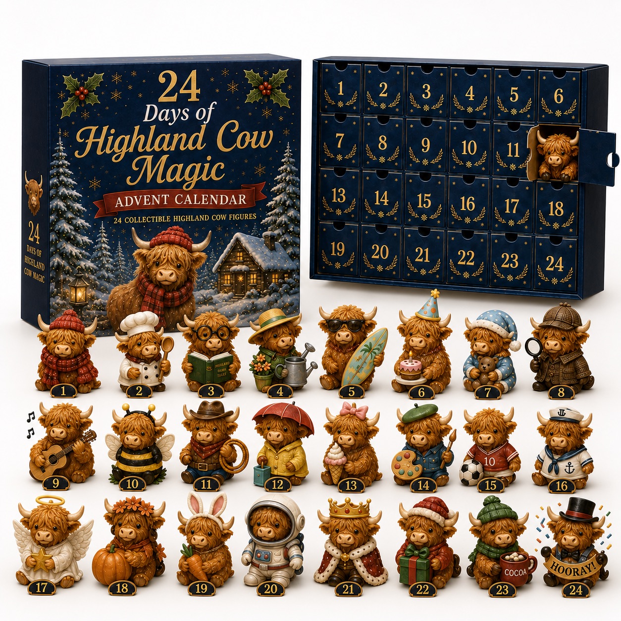 Calendrier de l'Avent Highland Cow